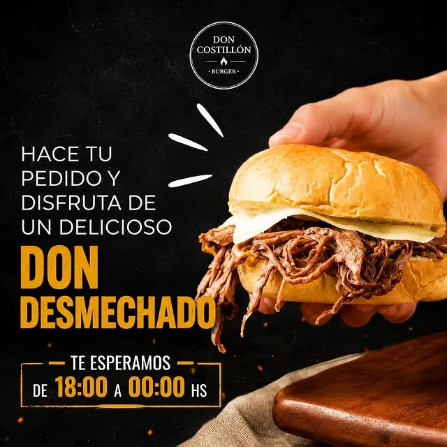 Don Desmechado — hamburguesa de carne desmechada